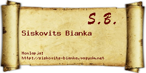 Siskovits Bianka névjegykártya